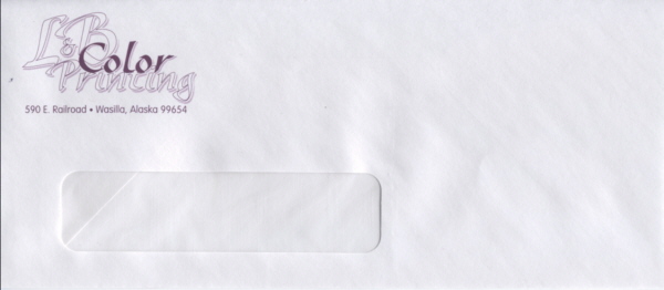 Window Envelope with red text